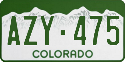 CO license plate AZY475