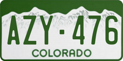 CO license plate AZY476