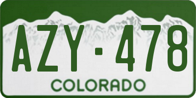 CO license plate AZY478