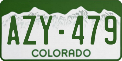 CO license plate AZY479