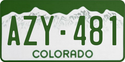 CO license plate AZY481