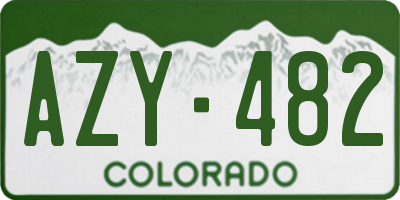 CO license plate AZY482