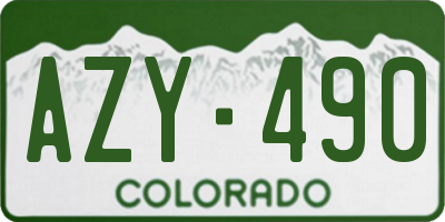 CO license plate AZY490