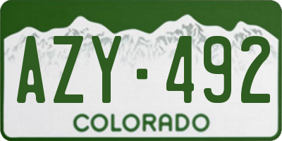 CO license plate AZY492