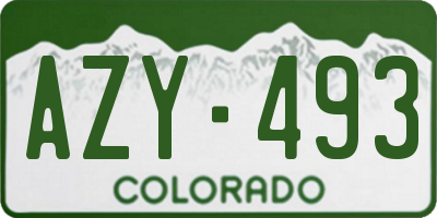 CO license plate AZY493