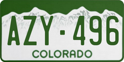 CO license plate AZY496