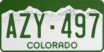 CO license plate AZY497