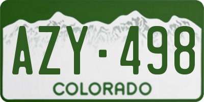 CO license plate AZY498