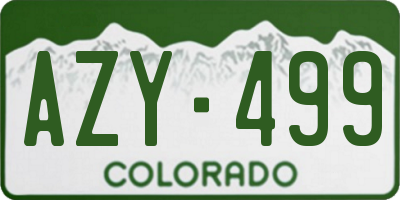 CO license plate AZY499