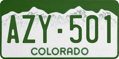 CO license plate AZY501