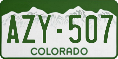 CO license plate AZY507