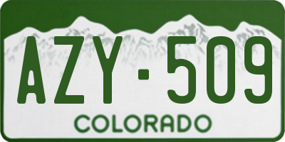 CO license plate AZY509