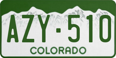 CO license plate AZY510