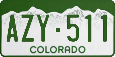 CO license plate AZY511