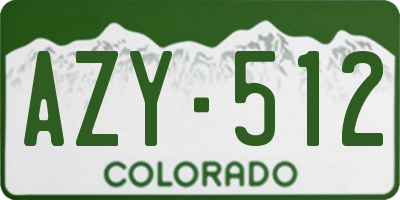 CO license plate AZY512