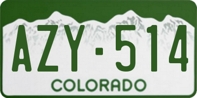 CO license plate AZY514