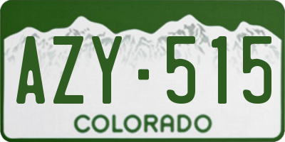 CO license plate AZY515