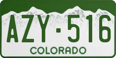 CO license plate AZY516