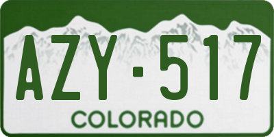 CO license plate AZY517