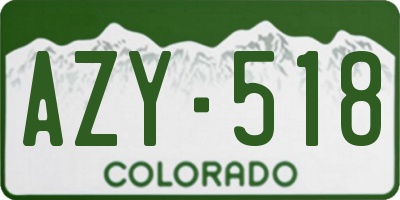 CO license plate AZY518