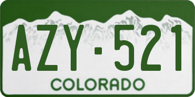 CO license plate AZY521