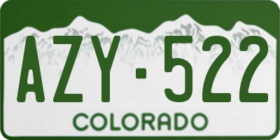 CO license plate AZY522