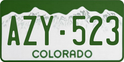 CO license plate AZY523