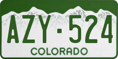 CO license plate AZY524