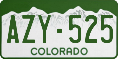 CO license plate AZY525