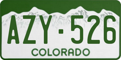 CO license plate AZY526