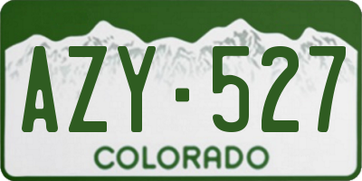 CO license plate AZY527