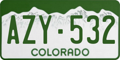 CO license plate AZY532