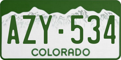 CO license plate AZY534