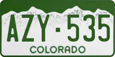 CO license plate AZY535