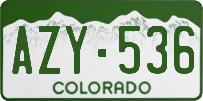 CO license plate AZY536