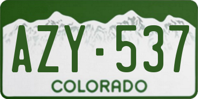 CO license plate AZY537