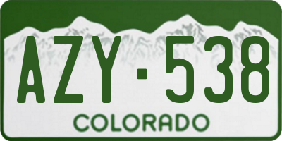 CO license plate AZY538