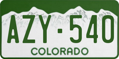 CO license plate AZY540