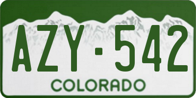 CO license plate AZY542