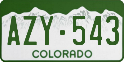 CO license plate AZY543