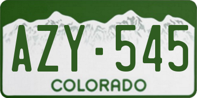 CO license plate AZY545