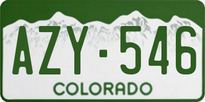 CO license plate AZY546