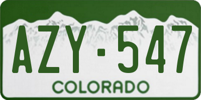 CO license plate AZY547