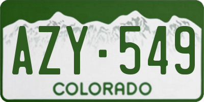 CO license plate AZY549