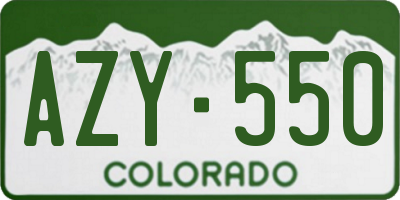 CO license plate AZY550