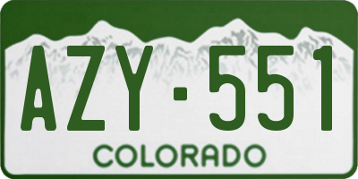 CO license plate AZY551