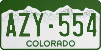 CO license plate AZY554