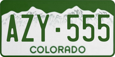 CO license plate AZY555