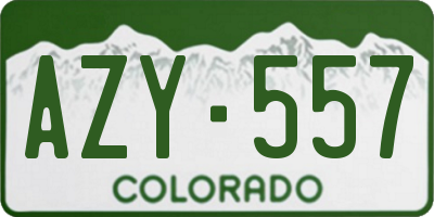 CO license plate AZY557