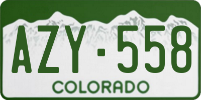 CO license plate AZY558